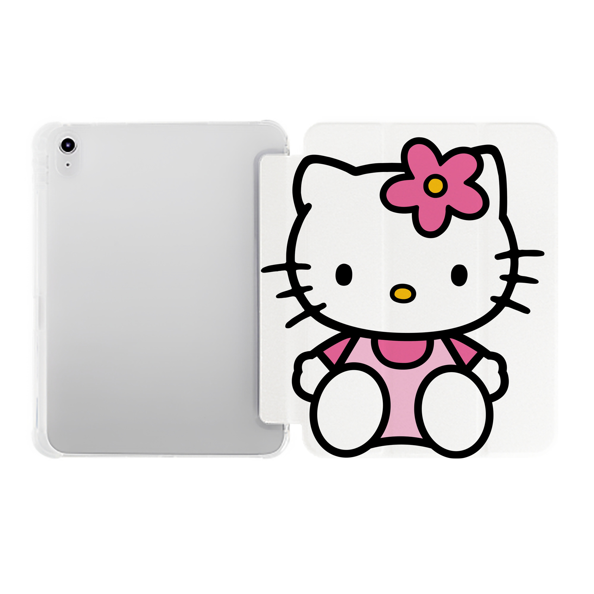 （画像用） Hello Kitty ハローキティ IPad ケース ペン収納付き 三つ折りスタンド PUレザー×シリコン 対応機種9.5/10.5/10.9インチ